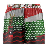 Hu-Dolph the Red Belt Reigndeer Elastic Waisted Shorts (Red Green)