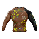 Wattle Flowers Long Sleeve Rashguard Brown