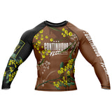 Wattle Flowers Long Sleeve Rashguard Brown