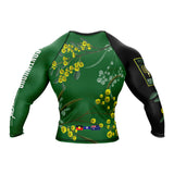 Wattle Flowers Long Sleeve Rashguard Green