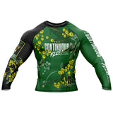 Wattle Flowers Long Sleeve Rashguard Green