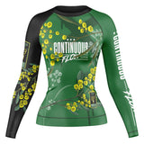 Wattle Flowers Long Sleeve Rashguard Green