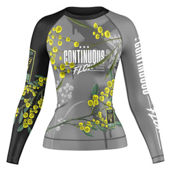 Wattle Flowers Long Sleeve Rashguard Grey