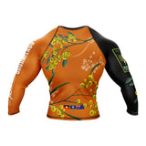 Wattle Flowers Long Sleeve Rashguard Orange