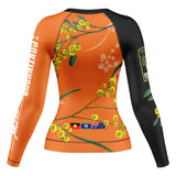 Wattle Flowers Long Sleeve Rashguard Orange