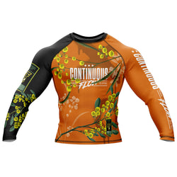 Wattle Flowers Long Sleeve Rashguard Orange