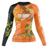 Wattle Flowers Long Sleeve Rashguard Orange