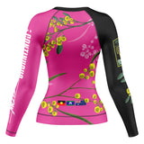 Wattle Flowers Long Sleeve Rashguard Pink