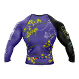 Wattle Flowers Long Sleeve Rashguard Purple