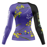 Wattle Flowers Long Sleeve Rashguard Purple