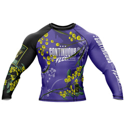 Wattle Flowers Long Sleeve Rashguard Purple