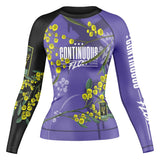 Wattle Flowers Long Sleeve Rashguard Purple