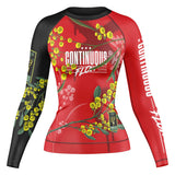 Wattle Flowers Long Sleeve Rashguard Red