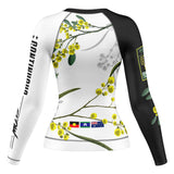 Wattle Flowers Long Sleeve Rashguard White