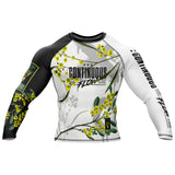 Wattle Flowers Long Sleeve Rashguard White