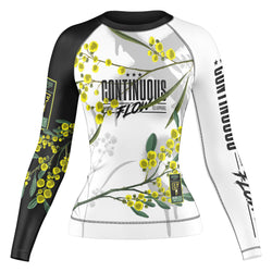 Wattle Flowers Long Sleeve Rashguard White