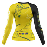 Wattle Flowers Long Sleeve Rashguard Yellow