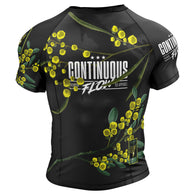 Wattle Flowers Short Sleeve Rashguard Black