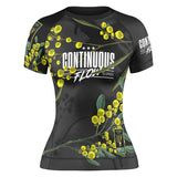 Wattle Flowers Short Sleeve Rashguard Black