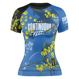 Wattle Flowers Short Sleeve Rashguard Blue