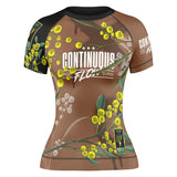 Wattle Flowers Short Sleeve Rashguard Brown