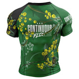 Wattle Flowers Short Sleeve Rashguard Green