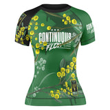 Wattle Flowers Short Sleeve Rashguard Green