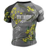 Wattle Flowers Short Sleeve Rashguard Grey