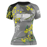 Wattle Flowers Short Sleeve Rashguard Grey