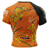 Wattle Flowers Short Sleeve Rashguard Orange