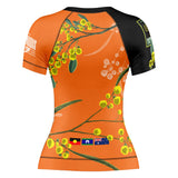 Wattle Flowers Short Sleeve Rashguard Orange