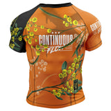 Wattle Flowers Short Sleeve Rashguard Orange