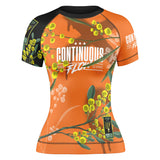 Wattle Flowers Short Sleeve Rashguard Orange