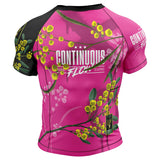 Wattle Flowers Short Sleeve Rashguard Pink