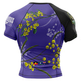 Wattle Flowers Short Sleeve Rashguard Purple