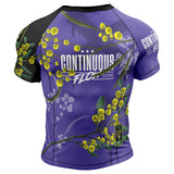 Wattle Flowers Short Sleeve Rashguard Purple