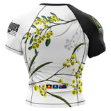 Wattle Flowers Short Sleeve Rashguard White