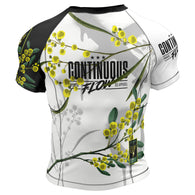 Wattle Flowers Short Sleeve Rashguard White