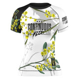 Wattle Flowers Short Sleeve Rashguard White