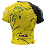 Wattle Flowers Short Sleeve Rashguard Yellow