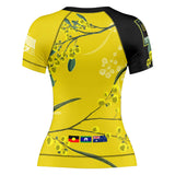 Wattle Flowers Short Sleeve Rashguard Yellow