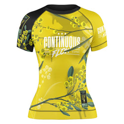 Wattle Flowers Short Sleeve Rashguard Yellow