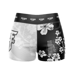 Cherry Blossoms High Waisted Waisted Women's Training Shorts White