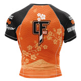 Cherry Blossom Short Sleeve Rashguard Orange