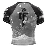 Cherry Blossom Short Sleeve Rashguard Grey