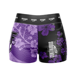 Cherry Blossoms High Waisted Waisted Women's Training Shorts Purple