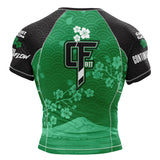 Cherry Blossom Short Sleeve Rashguard Green