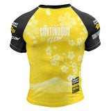 Cherry Blossom Short Sleeve Rashguard Yellow