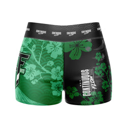 Cherry Blossoms High Waisted Waisted Women's Training Shorts Green