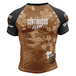 Cherry Blossom Short Sleeve Rashguard Brown